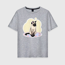 Женская футболка оверсайз Сиамская Кошка Кошки