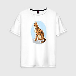 Женская футболка оверсайз Саванна кошка Кошки