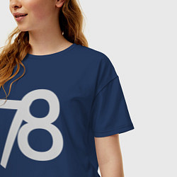 Футболка оверсайз женская Огромные цифры 78, цвет: тёмно-синий — фото 2