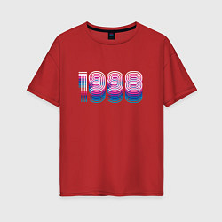 Женская футболка оверсайз 1998 Год Ретро Неон