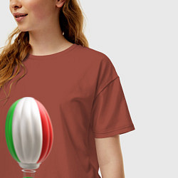 Футболка оверсайз женская 3d aerostat Italy flag, цвет: кирпичный — фото 2