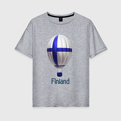 Женская футболка оверсайз 3d aerostat Finland flag