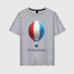 Женская футболка оверсайз 3d aerostat Netherlands flag