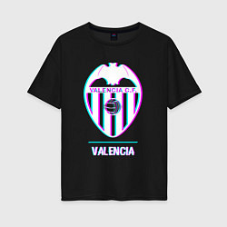 Женская футболка оверсайз Valencia FC в стиле Glitch