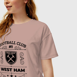 Футболка оверсайз женская West Ham: Football Club Number 1 Legendary, цвет: пыльно-розовый — фото 2