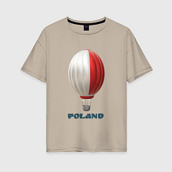 Женская футболка оверсайз 3d aerostat Polish flag