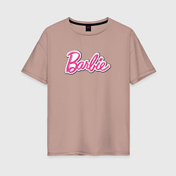 Футболка оверсайз женская Barbie logo, цвет: пыльно-розовый