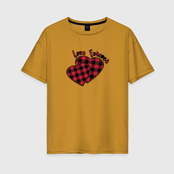 Женская футболка оверсайз Плюшевые сердца