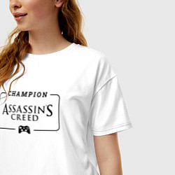 Футболка оверсайз женская Assassins Creed Gaming Champion: рамка с лого и дж, цвет: белый — фото 2