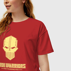 Футболка оверсайз женская Железные воины лого винтаж, цвет: красный — фото 2