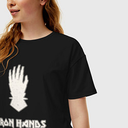 Футболка оверсайз женская Железные руки лого винтаж, цвет: черный — фото 2