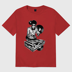 Футболка оверсайз женская Bruce Lee - Vinyl Dj, цвет: красный