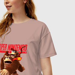 Футболка оверсайз женская Nintendo - DK, цвет: пыльно-розовый — фото 2