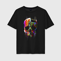 Женская футболка оверсайз Vanguard skull Impressionism