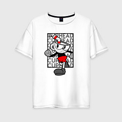 Футболка оверсайз женская Игра Cuphead the delicious last course, цвет: белый