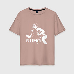 Женская футболка оверсайз Sumo pixel art