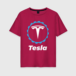 Женская футболка оверсайз Tesla в стиле Top Gear