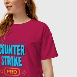 Футболка оверсайз женская Игра Counter Strike PRO Gaming, цвет: маджента — фото 2