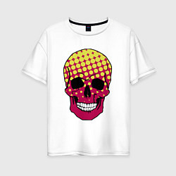 Женская футболка оверсайз Pop-art skull