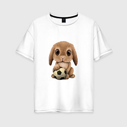 Женская футболка оверсайз Футбол - Кролик