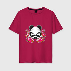 Женская футболка оверсайз Пончики панды