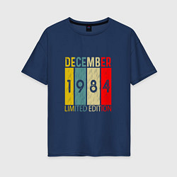 Футболка оверсайз женская 1984 - Декабрь, цвет: тёмно-синий