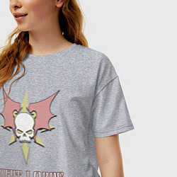 Футболка оверсайз женская Повелители ночи хаос винтаж лого, цвет: меланж — фото 2