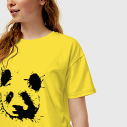 Футболка оверсайз женская Прикольный панда - клякса, цвет: желтый — фото 2