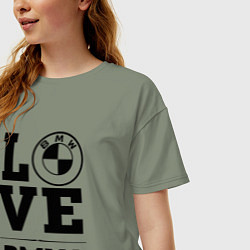 Футболка оверсайз женская BMW love classic, цвет: авокадо — фото 2