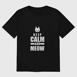 Футболка оверсайз женская Stray - Keep Calm, цвет: черный