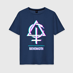 Женская футболка оверсайз Behemoth glitch rock