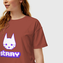 Футболка оверсайз женская Stray x Twitch, цвет: кирпичный — фото 2