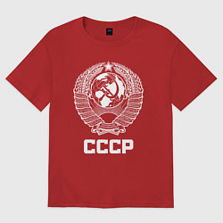 Футболка оверсайз женская Герб СССР, цвет: красный