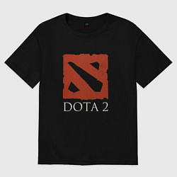 Футболка оверсайз женская Логотип игры Дота 2, цвет: черный