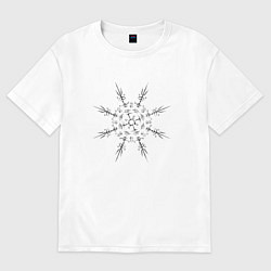 Футболка оверсайз женская Шлем ужаса знак северных народов, цвет: белый