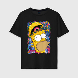 Женская футболка оверсайз Мозг Гомера Симпсона - постер