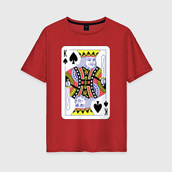 Женская футболка оверсайз Игральная карта - Король