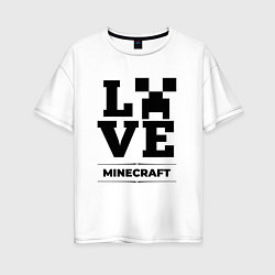 Футболка оверсайз женская Minecraft love classic, цвет: белый