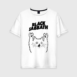 Женская футболка оверсайз Black Sabbath - rock cat