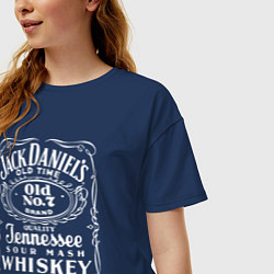 Футболка оверсайз женская Джек Дэниелс легендарный виски, цвет: тёмно-синий — фото 2