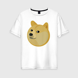 Женская футболка оверсайз Пухленький Пёс Доге