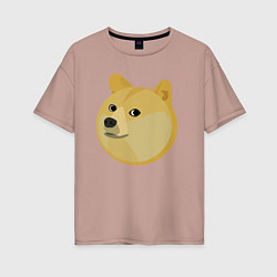 Женская футболка оверсайз Пухленький Пёс Доге