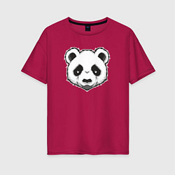 Женская футболка оверсайз Голова милой панды