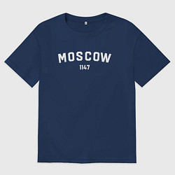 Футболка оверсайз женская MOSCOW 1147, цвет: тёмно-синий