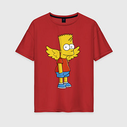 Женская футболка оверсайз Барт Симпсон - единорог