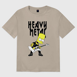 Футболка оверсайз женская Барт Симпсон - heavy metal, цвет: миндальный