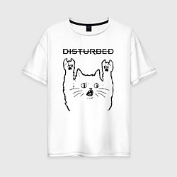 Женская футболка оверсайз Disturbed - rock cat