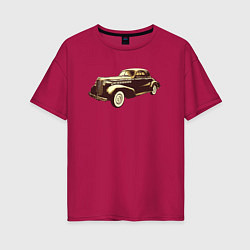 Женская футболка оверсайз Рисунок ретро-автомобиля