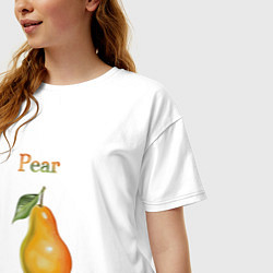 Футболка оверсайз женская Pear груша, цвет: белый — фото 2