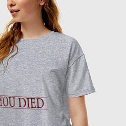 Футболка оверсайз женская Dark Souls - You Died, цвет: меланж — фото 2
